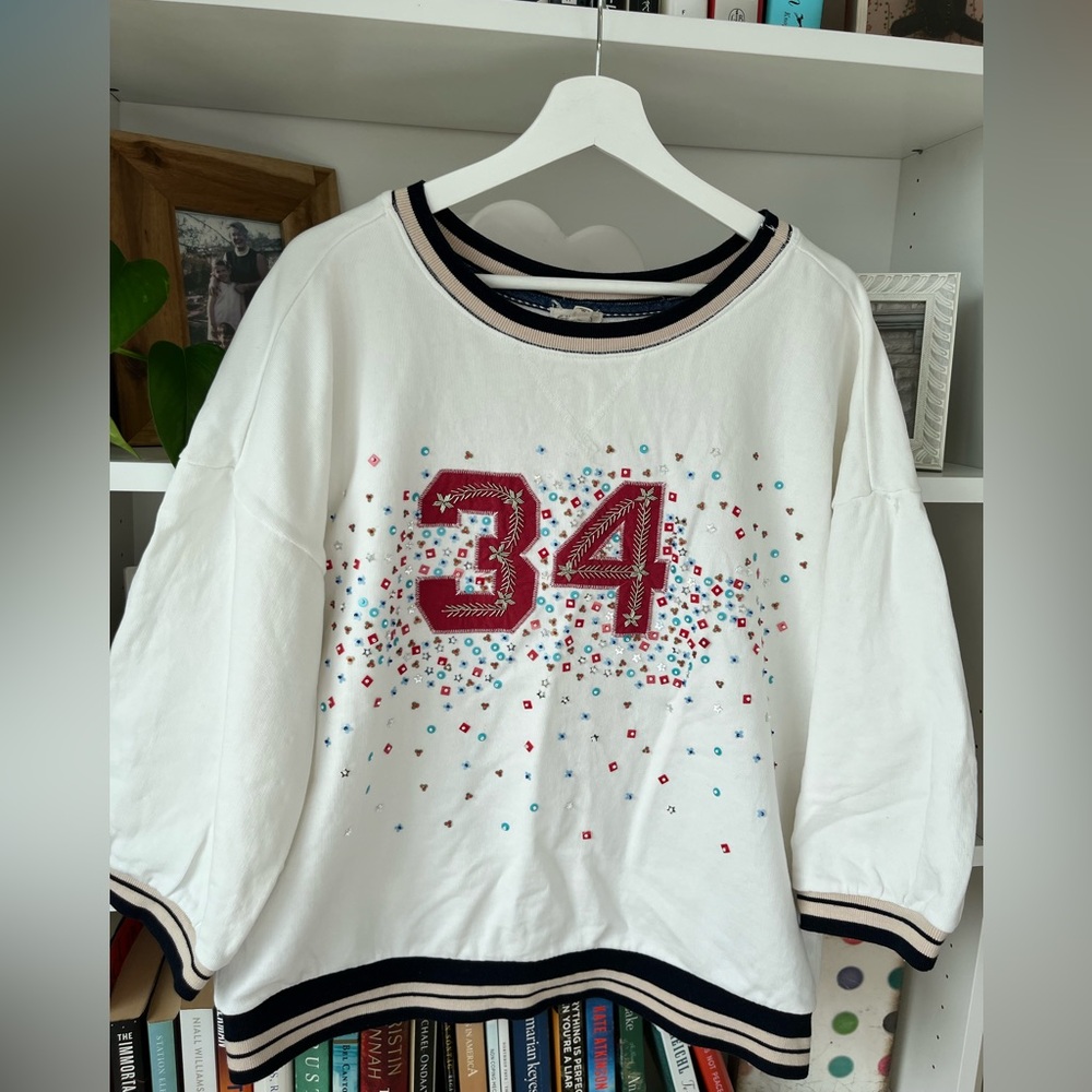 Pilcro 100% Cotton 3/4 Sleeve Sweatshirt Size XL